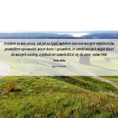 Picture 06 - Amosa 4:10 POLUBG - Zesłałem na was zarazę, tak jak na Egipt, - Bible Verse Picture