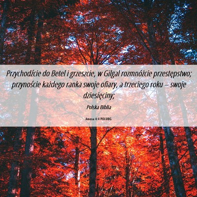 Picture 06 - Amosa 4:4 POLUBG - Przychodźcie do Betel i grzeszcie, w Gilgal - Bible Verse Picture