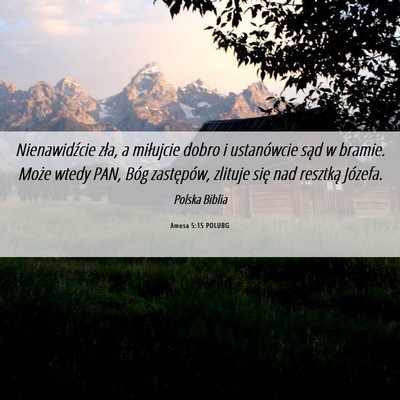 Picture 06 - Amosa 5:15 POLUBG - Nienawidźcie zła, a miłujcie dobro i - Bible Verse Picture