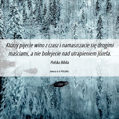 Picture 06 - Amosa 6:6 POLUBG - Którzy pijecie wino z czasz i namaszczacie się - Bible Verse Picture