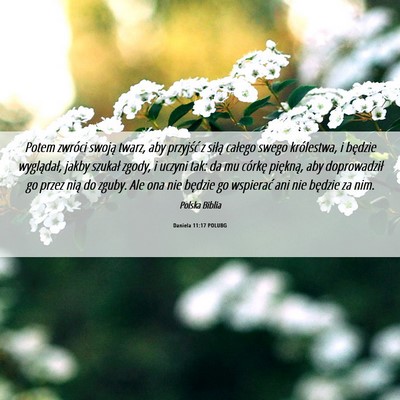 Picture 06 - Daniela 11:17 POLUBG - Potem zwróci swoją twarz, aby przyjść z - Bible Verse Picture