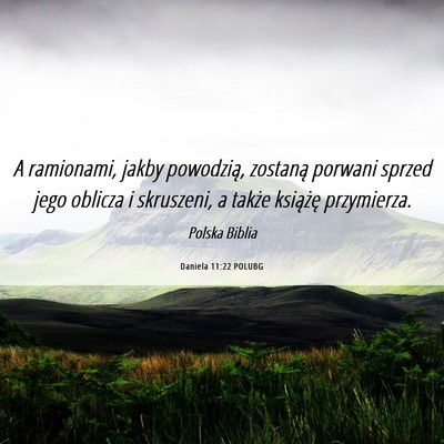 Picture 06 - Daniela 11:22 POLUBG - A ramionami, jakby powodzią, zostaną porwani - Bible Verse Picture
