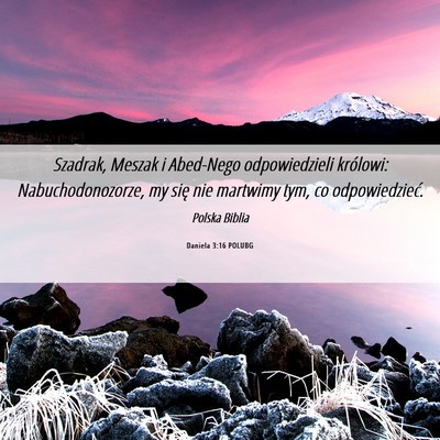 Picture 06 - Daniela 3:16 POLUBG - Szadrak, Meszak i Abed-Nego odpowiedzieli - Bible Verse Picture