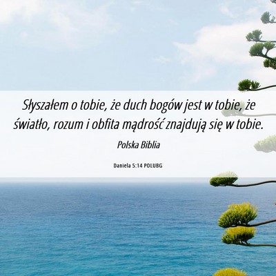 Picture 06 - Daniela 5:14 POLUBG - Słyszałem o tobie, że duch bogów jest w - Bible Verse Picture