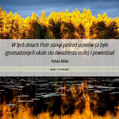 Picture 06 - Dzieje 1:15 POLUBG - W tych dniach Piotr stanął pośród uczniów (a - Bible Verse Picture
