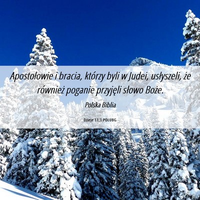Picture 06 - Dzieje 11:1 POLUBG - Apostołowie i bracia, którzy byli w Judei, - Bible Verse Picture