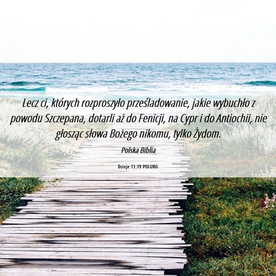 Picture 06 - Dzieje 11:19 POLUBG - Lecz ci, których rozproszyło prześladowanie, - Bible Verse Picture