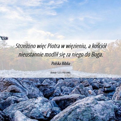 Picture 06 - Dzieje 12:5 POLUBG - Strzeżono więc Piotra w więzieniu, a - Bible Verse Picture
