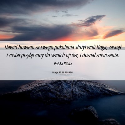 Picture 06 - Dzieje 13:36 POLUBG - Dawid bowiem za swego pokolenia służył woli - Bible Verse Picture