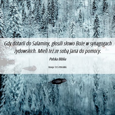 Picture 06 - Dzieje 13:5 POLUBG - Gdy dotarli do Salaminy, głosili słowo Boże w - Bible Verse Picture