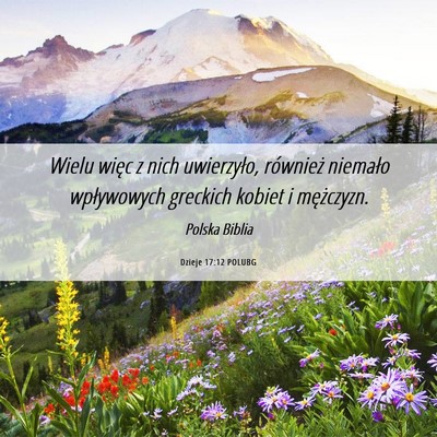 Picture 06 - Dzieje 17:12 POLUBG - Wielu więc z nich uwierzyło, również niemało - Bible Verse Picture