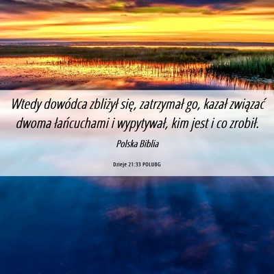Picture 06 - Dzieje 21:33 POLUBG - Wtedy dowódca zbliżył się, zatrzymał go, - Bible Verse Picture