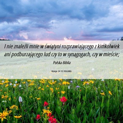Picture 06 - Dzieje 24:12 POLUBG - I nie znaleźli mnie w świątyni - Bible Verse Picture