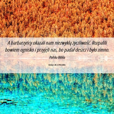 Picture 06 - Dzieje 28:2 POLUBG - A barbarzyńcy okazali nam niezwykłą - Bible Verse Picture
