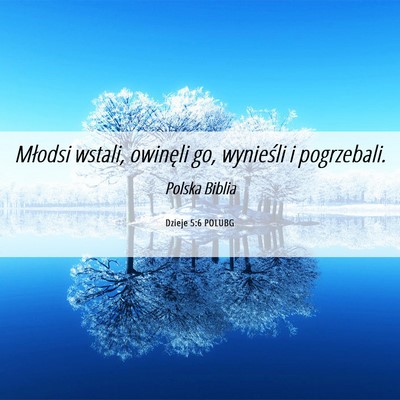 Picture 06 - Dzieje 5:6 POLUBG - Młodsi wstali, owinęli go, wynieśli i - Bible Verse Picture