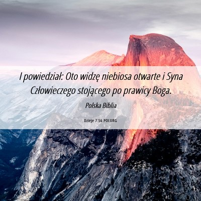 Picture 06 - Dzieje 7:56 POLUBG - I powiedział: Oto widzę niebiosa otwarte i Syna - Bible Verse Picture