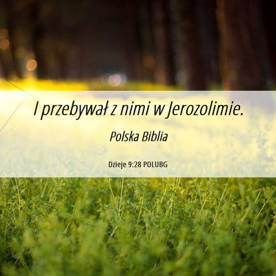 Picture 06 - Dzieje 9:28 POLUBG - I przebywał z nimi w - Bible Verse Picture