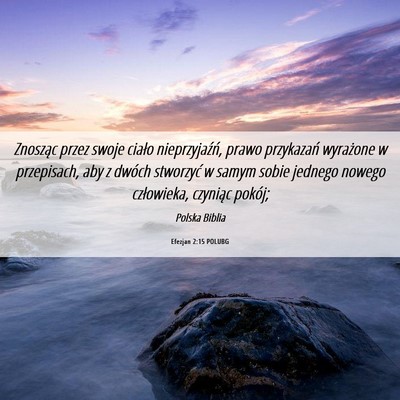 Picture 06 - Efezjan 2:15 POLUBG - Znosząc przez swoje ciało nieprzyjaźń, prawo - Bible Verse Picture