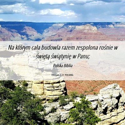 Picture 06 - Efezjan 2:21 POLUBG - Na którym cała budowla razem zespolona rośnie - Bible Verse Picture
