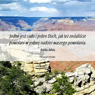 Picture 06 - Efezjan 4:4 POLUBG - Jedno jest ciało i jeden Duch, jak też - Bible Verse Picture