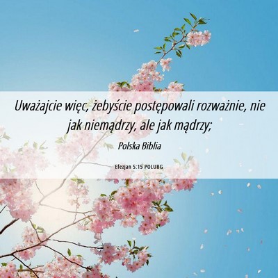 Picture 06 - Efezjan 5:15 POLUBG - Uważajcie więc, żebyście postępowali - Bible Verse Picture