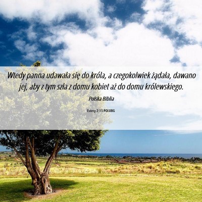 Picture 06 - Estery 2:13 POLUBG - Wtedy panna udawała się do króla, a - Bible Verse Picture