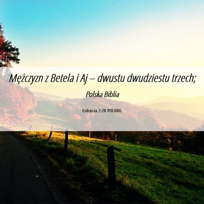 Picture 06 - Ezdrasza 2:28 POLUBG - Mężczyzn z Betela i Aj – dwustu dwudziestu - Bible Verse Picture