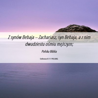 Picture 06 - Ezdrasza 8:11 POLUBG - Z synów Bebaja – Zachariasz, syn Bebaja, a z - Bible Verse Picture