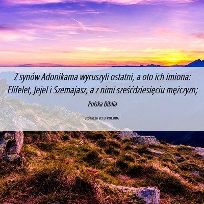 Picture 06 - Ezdrasza 8:13 POLUBG - Z synów Adonikama wyruszyli ostatni, a oto ich - Bible Verse Picture