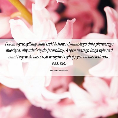 Picture 06 - Ezdrasza 8:31 POLUBG - Potem wyruszyliśmy znad rzeki Achawa dwunastego - Bible Verse Picture