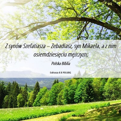 Picture 06 - Ezdrasza 8:8 POLUBG - Z synów Szefatiasza – Zebadiasz, syn Mikaela, - Bible Verse Picture