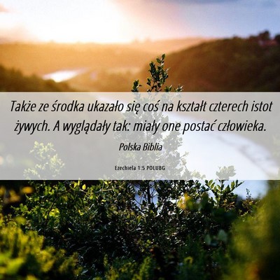 Picture 06 - Ezechiela 1:5 POLUBG - Także ze środka ukazało się coś na kształt - Bible Verse Picture