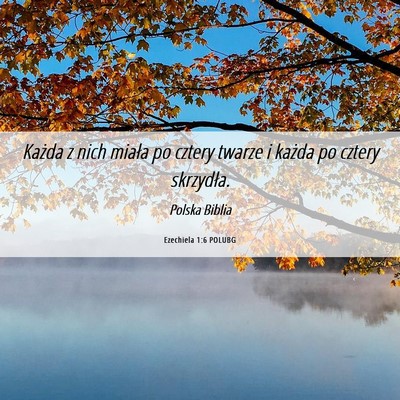 Picture 06 - Ezechiela 1:6 POLUBG - Każda z nich miała po cztery twarze i każda po - Bible Verse Picture