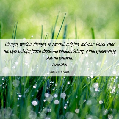 Picture 06 - Ezechiela 13:10 POLUBG - Dlatego, właśnie dlatego, że zwodzili mój - Bible Verse Picture