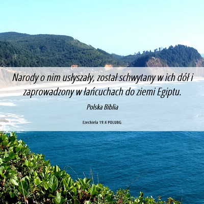 Picture 06 - Ezechiela 19:4 POLUBG - Narody o nim usłyszały, został schwytany w ich - Bible Verse Picture