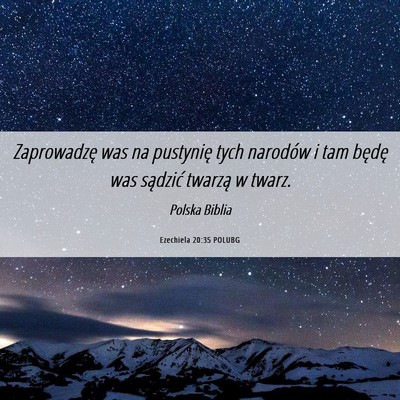 Picture 06 - Ezechiela 20:35 POLUBG - Zaprowadzę was na pustynię tych narodów i tam - Bible Verse Picture