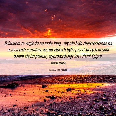 Picture 06 - Ezechiela 20:9 POLUBG - Działałem ze względu na moje imię, aby nie - Bible Verse Picture