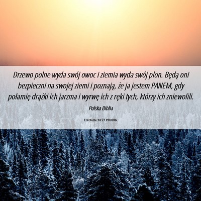 Picture 06 - Ezechiela 34:27 POLUBG - Drzewo polne wyda swój owoc i ziemia wyda swój - Bible Verse Picture