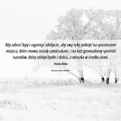 Picture 06 - Ezechiela 38:12 POLUBG - Aby zabrać łupy i zagarnąć zdobycze, aby swą - Bible Verse Picture