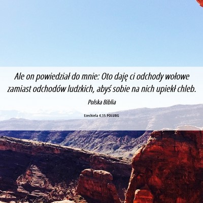 Picture 06 - Ezechiela 4:15 POLUBG - Ale on powiedział do mnie: Oto daję ci odchody - Bible Verse Picture