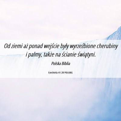 Picture 06 - Ezechiela 41:20 POLUBG - Od ziemi aż ponad wejście były wyrzeźbione - Bible Verse Picture