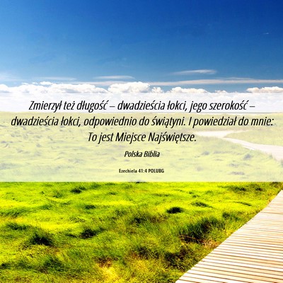 Picture 06 - Ezechiela 41:4 POLUBG - Zmierzył też długość – dwadzieścia - Bible Verse Picture