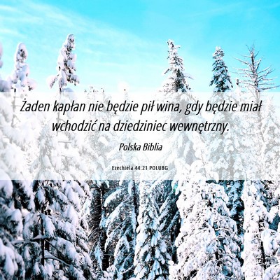 Picture 06 - Ezechiela 44:21 POLUBG - Żaden kapłan nie będzie pił wina, gdy będzie - Bible Verse Picture