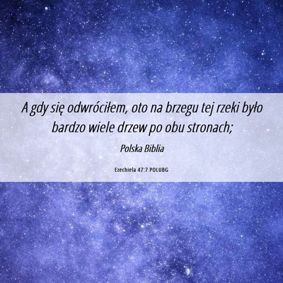 Picture 06 - Ezechiela 47:7 POLUBG - A gdy się odwróciłem, oto na brzegu tej rzeki - Bible Verse Picture