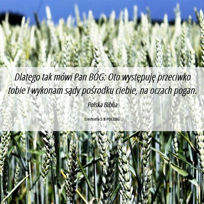 Picture 06 - Ezechiela 5:8 POLUBG - Dlatego tak mówi Pan BÓG: Oto występuję - Bible Verse Picture