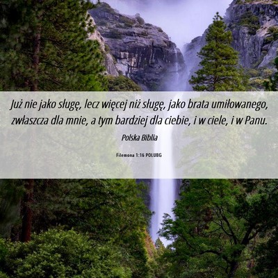 Picture 06 - Filemona 1:16 POLUBG - Już nie jako sługę, lecz więcej niż sługę, - Bible Verse Picture
