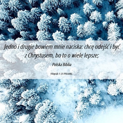 Picture 06 - Filipian 1:23 POLUBG - Jedno i drugie bowiem mnie naciska: chcę - Bible Verse Picture