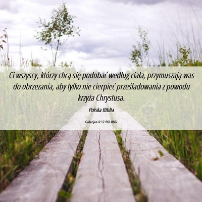 Picture 06 - Galacjan 6:12 POLUBG - Ci wszyscy, którzy chcą się podobać według - Bible Verse Picture