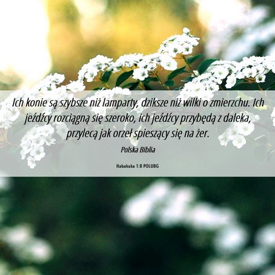 Picture 06 - Habakuka 1:8 POLUBG - Ich konie są szybsze niż lamparty, dziksze niż - Bible Verse Picture
