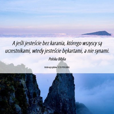 Picture 06 - Hebrajczyków 12:8 POLUBG - A jeśli jesteście bez karania, którego wszyscy - Bible Verse Picture